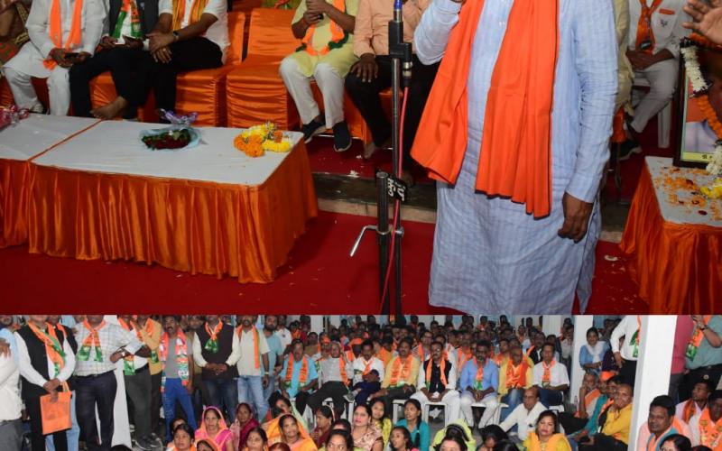 Bharatiya Janata Party candidate and former cabinet minister Rajesh Munat, inauguration of the Central Election Office, Raipur West Assembly, Narendra Modi's 105th Mann Ki Baat program, Chhattisgarh, Assembly Elections, Khabargali