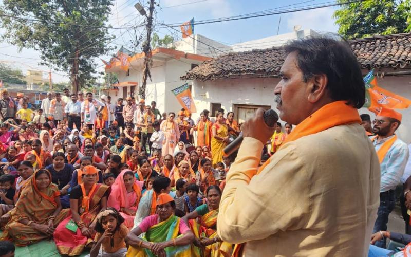 Election campaign of BJP candidate and former cabinet minister Rajesh Munat from Raipur West Assembly, Chhattisgarh Assembly Elections, Khabargali.