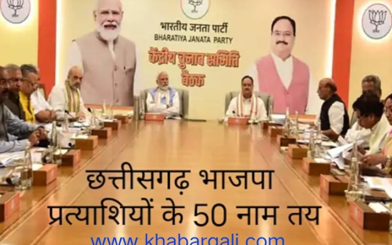 50 names of Chhattisgarh BJP candidates decided, BJP Central Election Committee, Prime Minister Narendra Modi, Assembly elections, Khabargali