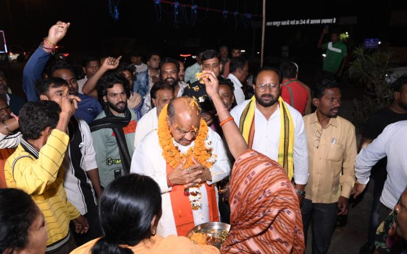 BJP candidate from Raipur North Assembly constituency Purandar Mishra, tour and public relations program, tour and public relations campaign in Shankar Nagar area, Chhattisgarh Assembly Elections 2023, Khabargali