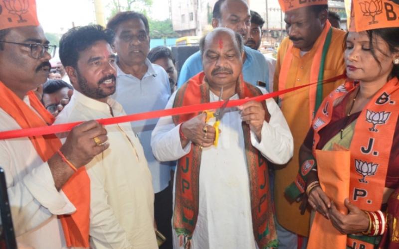 Purandar Mishra inaugurated Fafadih BJP Mandal Election Office, Raipur North Assembly, BJP candidate Purandar Mishra, Chhattisgarh Assembly Elections, Khabargali