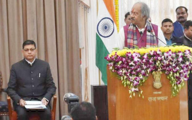 Chief Minister Vishnu Dev Sai, Deputy CM Arun Sao, Vijay Sharma, Governor Harichandan, Raj Bhavan, Brijmohan Agarwal, Ramvichar Netam, Dayaldas Baghel, Kedar Kashyap, Lakhan Lal Dewangan, Shyam Bihari Jaiswal, OP Choudhary, Lakshmi Rajwade and Tankaram Verma took oath,  khabargali