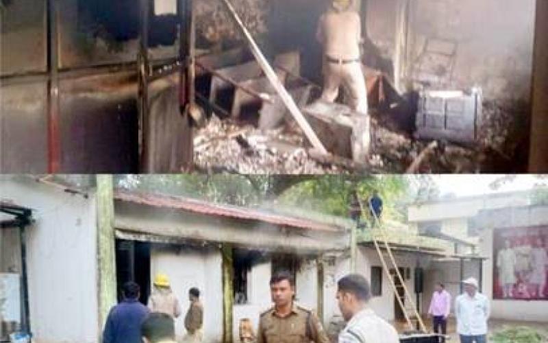Fire broke out at the official residence of former Chhattisgarh minister Rudra Guru, Chhattisgarh, Khabargali.