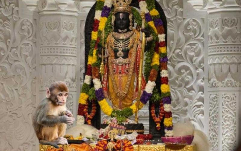 When Bajrangbali came to see Shri Ram Lalla, consecration of the idol of Ram Lalla in Ram temple, monkeys, sanctum sanctorum, Ayodhya, Khabargali