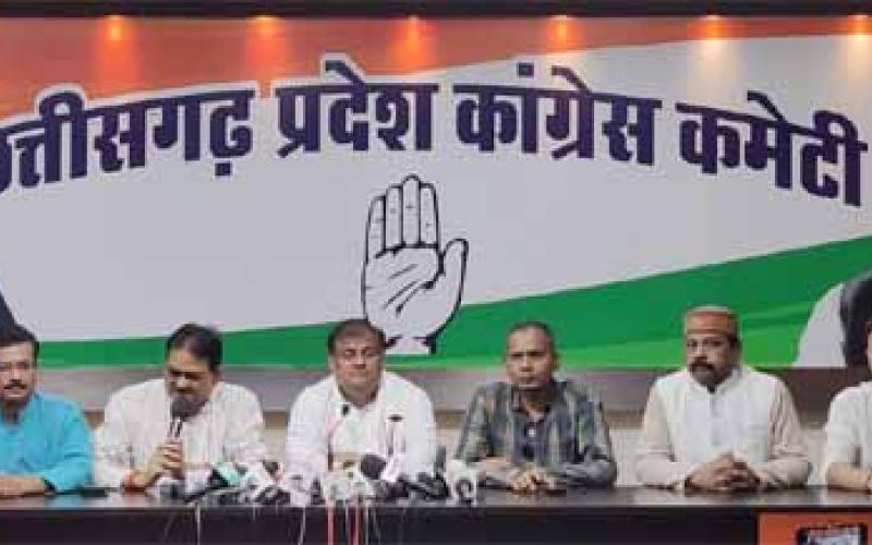 All India Congress Committee Secretary and State Incharge Dr. Chandan Yadav, Press Conference, Chhattisgarh, Khabargali