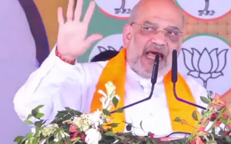 Bhupesh government kept promoting Naxalism, Sai government killed 50 Naxalites in just four months, Union Home Minister Amit Shah addressing the election rally at Katghora Mela Ground, Chhattisgarh, Khabargali