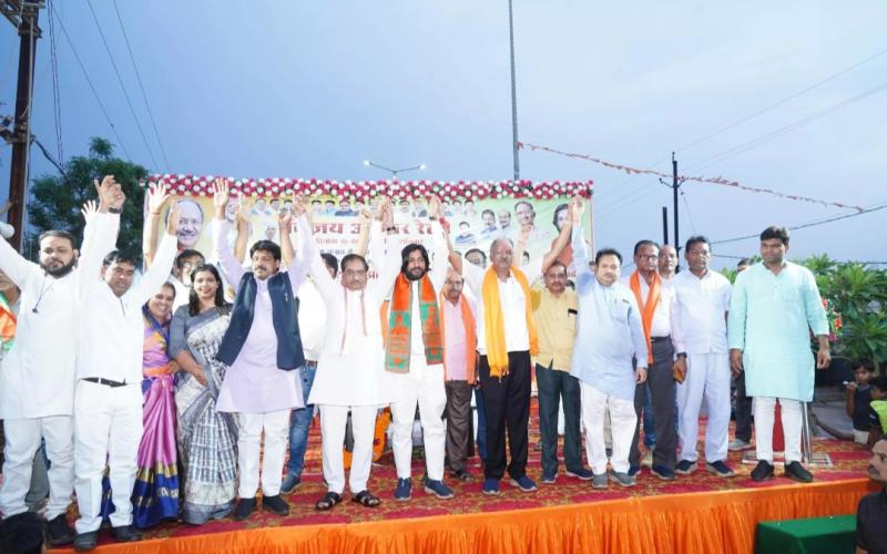 Newly elected MP Brijmohan Aggarwal took out victory gratitude rally in Arang-Nayapara-Abhanpur... cg news raipur  latest news brijmohan agrawal khabargali