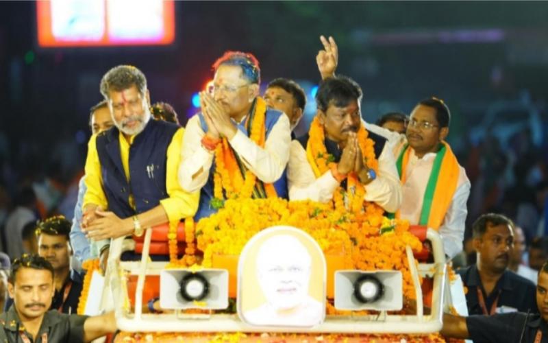 CM Vishnu Dev Sai became a super striker, his magic worked in other states including Chhattisgarh, the success rate of the election meetings of the Chief Minister was 100%, Lok Sabha elections, Chhattisgarh, Khabargali