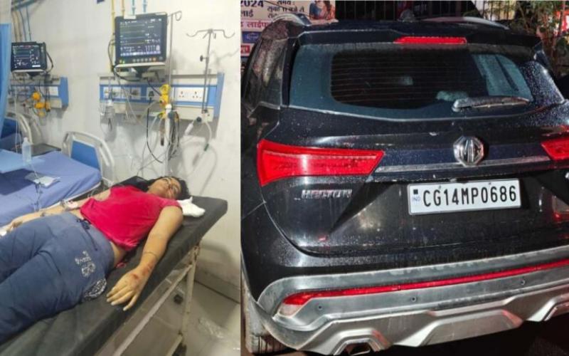 In Raipur, a speeding car hit a girl riding a scooter, she died on the spot, search for the absconding driver continues, Khabargali