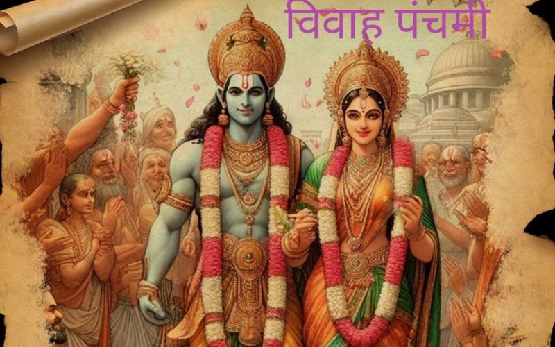 Jaitusaav Math reverberated with the marriage of Siya Ram, Sita from Janakpur and Ram from Avadhpur, Siya Ram's pair is the best, Vivah Panchami, on this day Lord Shri Ram, the most dignified man, was married to Sita, Raipur, Khabargali, the fifth day of the Shukla Paksha of the month of Agahan i.e. Margashirsha, Chhattisgarh