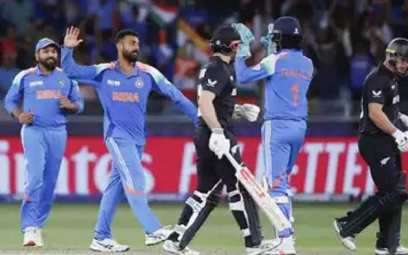 India beat New Zealand by 44 runs, Dubai, Cricket, Khabargali