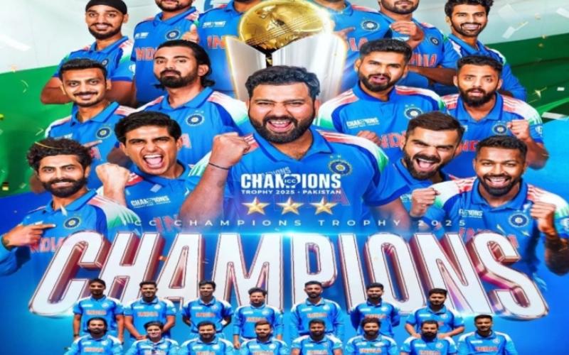 IND VS NEW ICC FINAL: India won the ICC Champions Trophy title, India broke New Zealand's pride... Won the Champions Trophy after 12 years, second ICC title in 10 months, Cricket, Khabargali