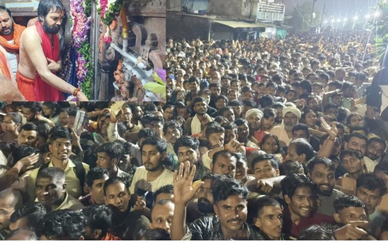 Doors of Nagchandreshwar temple opened at 12 midnight, it opens once a year, thousands of devotees in queue, Ujjain, joy of Nagpanchami in Jyotirling Mahakal temple, Khabargali