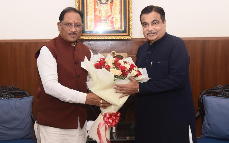 Bhumi Pujan of four new bridges in Raipur soon, Chhattisgarh Chief Minister met Union Minister Nitin Gadkari, road projects worth seven thousand crores in Chhattisgarh will soon get financial approval, Chhattisgarh, Khabargali