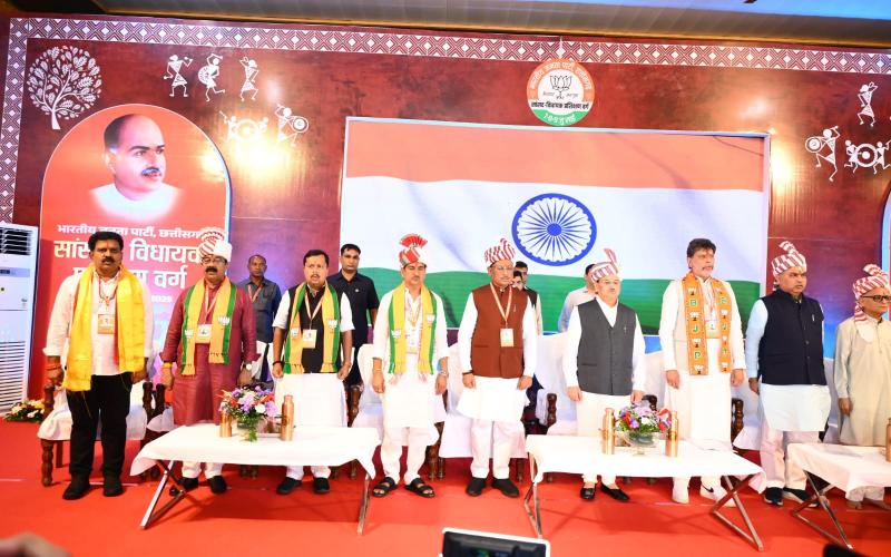 Mainpat BJP training camp: National President Nadda gave mantras on 'Panch Prana' and party ideology, BJP's three-day special training camp in Chhattisgarh's hill station Mainpat, Chhattisgarh Khabargali