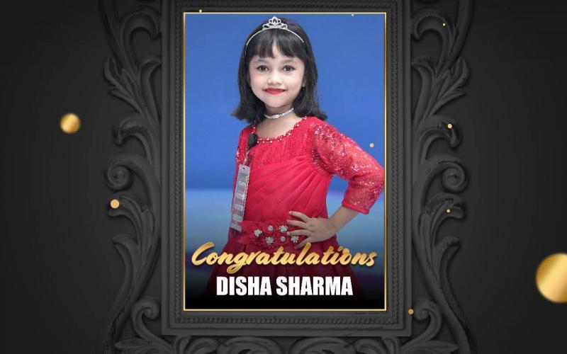 6-year-old Disha Sharma from Raipur selected as one of the top 9 finalists in the Junior Miss India Grand Finale.
