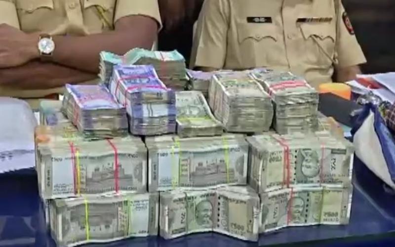 Police officers were shocked when Rs 50 lakh cash was found on a youth's moped.