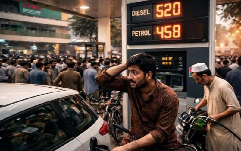 A fuel bomb has fallen in Pakistan... Petrol prices have risen by 55% in one stroke, surpassing 458 rupees and diesel 520 rupees. Islamabad, Khabargali