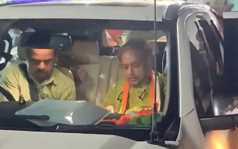 Shashi Tharoor's convoy attacked in Kerala; vehicle surrounded in the middle of the road, gunman also beaten Hindi news big news khabargali 