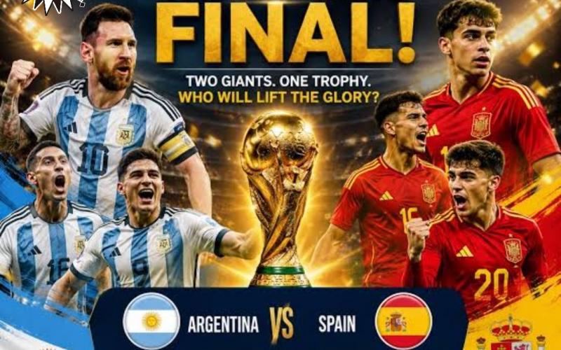 FIFA World Cup 2026 Final: Countdown begins... Argentina and Spain battle for the title. Find out when and where to watch live in India.Khabargali 