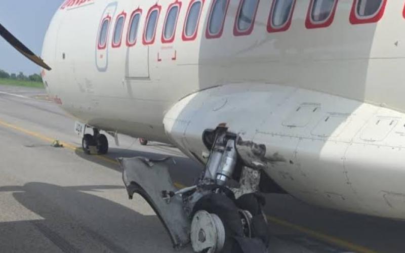  Flights at Bilasa Airport have been suspended for three days after a plane tyre burst, leaving passengers terrified. bilaspur hindi news khabargali 