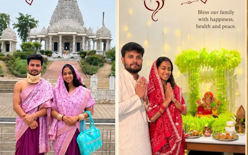 Dr. Tripti Luniya, Dr. Aavish Singh, religious harmony, inter-religious marriage, Paryushan festival, Ganesh installation, Raipur, Chhattisgarh, Khabargali