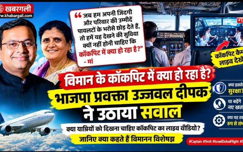 BJP spokesperson Ujjwal Deepak tweets, aircraft cockpit camera, safety of aircraft passengers, cockpit live camera, aviation security, Raipur, Chhattisgarh, Khabargali