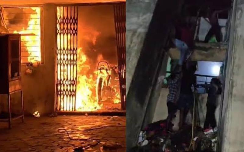  Panic ensues following a late-night fire at Atal Awas in Bilaspur; 75 people trapped in smoke are rescued using ropes and sarees hindi news big news khabargali 