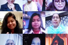 International- e-poetry seminar, home owner, poetess Urmila Devi Urmi, Kavita, Kalpana Lalji - Mauritius, Radha Janardhan - Trivandrum, Shubhra Ojha - Chicago, Asha Gupta - Jamshedpur, Surekha Agrawal - Lucknow, Shonali Srivastava - California, Anupam Mithas -  Canada, Rita Rani-Jamshedpur, Khabargali