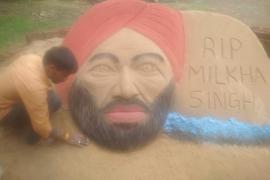 Sudarshan Patnaik of Chhattisgarh, Sand Art, Famous, Sand Artist, Hemchand Sahu, Great Indian Athlete Milkha Singh, Classical Artwork, Tribute, First, Khabargali