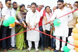 Public Health Engineering and Village Industries Minister Guru Rudrakuma, Village Ravelidih of Durg district, Sahu Samaj and Devangan Samaj Community Building, Khabargali
