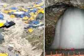 13 people died due to cloudburst in holy amarnath cave Langars washed away in the flood, devotees' tents, the scene of destruction, Kedarnath, PM Modi, Home Minister Amit Shah, Jammu and Kashmir's LG Manoj Sinha, ITBP, NDRF, Pahalgam, Chandanwadi, Joji La, Sheshnag, Poshpatri, Panchtarni, Sangam ,rain, bad weather, tight security, annual 43-day amarnath yatra, atul karwal, help line number, shrine board, anantnag, khabargali