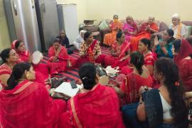 Satsang with parents, Pratyusha Foundation, Navratri, International Old Age Day, Preeti Das Mishra, Lions Old Age Home, Shyam Nagar, Raipur, Khabargali