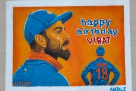 Anjali Chakradhari, Artist, Artist, Rangoli, Anjali Art, Shyamnagar, Raipur, Chhattisgarh, Cricketer, Indian team batsman, Virat Kohli, Birthday, Khabargali