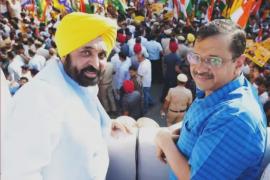 Chief Minister of Delhi and National Convenor of Aam Aadmi Party Arvind Kejriwal, Bhagwant Mann, Bilaspur, Chhattisgarh, Khabargali