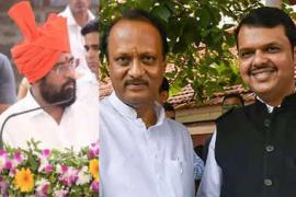 Mahasangram in Maharashtra, split in NCP, Ajit Pawar became deputy CM, 9 ministers of NCP also took oath, Governor Ramesh Bais, Chief Minister Eknath Shinde and Deputy Chief Minister Devendra Fadnavis, khabargali