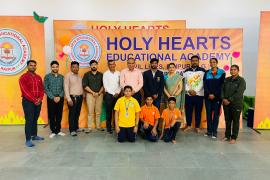 Sports competition organized in Holy Hearts Vidyalaya on the occasion of International Sports Day, Principal Neepa Chauhan, Sports Teacher Mr. Chandan Mehra, Raipur, Chhattisgarh, Khabargali