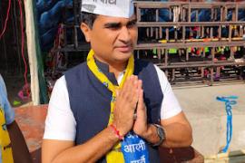 Aam Aadmi Party Raipur West Legislative Assembly candidate Nandan Singh, election campaign, Chhattisgarh Assembly Elections, Khabargali