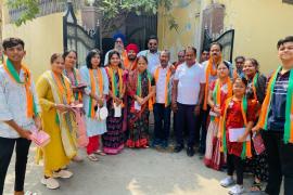 BJP candidate Purandar Mishra, North Assembly Raipur, BJP supported women did vigorous public relations, Chhattisgarh, Khabargali