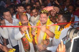 Purandar Mishra's Shankarnagar Mandal election office was inaugurated by MP Sunil Soni, election office opened in Chowpatty Chowk, Jagdish Hotel, New Shantinagar, Raipur North Assembly, BJP candidate Purandar Mishra, Khabargali.
