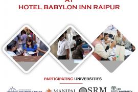 EducatorsIndia, Director Sunil Prajapati, Career Guidance Fair, Hotel Babylon SRM University, Manipal University, Mahindra University, MIT University, Kalinga University, RV University, Anjaneya University, ITM University and ICFAI University, Raipur, Chhattisgarh, Khabargali