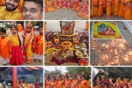 Avni Green Society of the capital becomes Rammay  After the musical Sundar Kand recitation, Kalash Yatra was taken out, Bhajan evening was also organised, Mova, Raipur, Chhattisgarh, Khabargali.