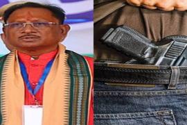 Big mistake in CM's security, a person reached CM house with a pistol, three security personnel suspended, Chief Minister Vishnudev Sai, Raipur, Chhattisgarh, Khabargali