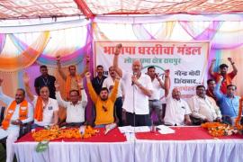 BJP workers from Dharsiwan assembly constituency took a pledge to make Brijmohan win by 1 lakh votes, Lok Sabha elections, Brijmohan Agarwal, BJP, Chhattisgarh, Khabargali