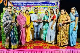 Celebration of 299th birth anniversary of Lokmata Ahilya Devi by Dhangar Samaj Dhangar at the new international bus stand of Bhatgaon, Sushil Sunny Agarwal, former president, Chhattisgarh Building and Other Construction Workers Welfare Board and public servant, Sameer Akhtar, Purushottam Pal, Mrs. Uma Dhangar, Manoj Dhangar, Chhote Lal Dhangar, Raipur, Chhattisgarh, Khabargali