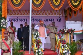 CM Sai said- The country got independence due to the hard struggle of freedom fighters, Chief Minister Shri Sai was addressing the people of the state after flag hoisting in the main Independence Day function held at Police Parade Ground in capital Raipur today., Raipur, Chhattisgarh, Khabargali