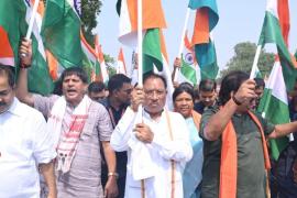 Chhattisgarh painted in the color of patriotism, people gathered in large numbers in Tiranga Yatra: Chief Minister, Deputy Chief Minister and Ministers led the way, Bharat Mata Ki Jai echoed in every district, Tricolor waved in every village, Chhattisgarh, Khabargali