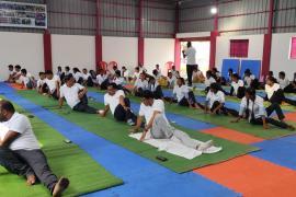 On International Yoga Day, Adani Foundation organized special yoga camps in various villages of Raigarh district, Chhattisgarh, Khabargali