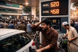 A fuel bomb has fallen in Pakistan... Petrol prices have risen by 55% in one stroke, surpassing 458 rupees and diesel 520 rupees. Islamabad, Khabargali