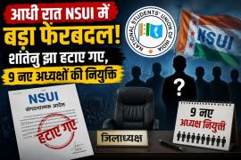 Reshuffle in NSUI, Shantanu Jha removed, NSUI Raipur, NSUI new president, Raipur NSUI news, Prashant Goswami, Neeraj Pandey, Vinod Jakhar, Youth Congress organization elections, Chhattisgarh news, Khabargali